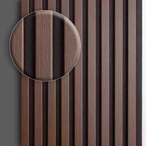 Panou Riflaj Decorativ MDF Nuc Închis, 2.8m x 0.60m x 9mm