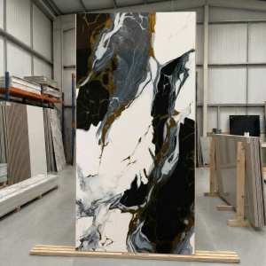 Placă PVC Decorativă Model Abstract Onyx Liquid 2.4m x 1.22m, Grosime 2.5mm