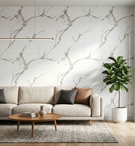 Placă PVC Decorativă Model Carrara Pearl 2.44m x 1.22m - Img 2