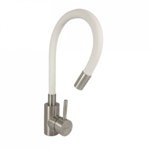 Baterie bucatarie MIXXUS SUS-011 REFL WHITE din otel inoxidabil, Monocomanda, Racorduri incluse - Img 3