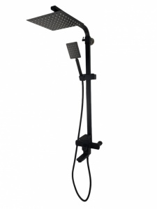 Coloana de dus Mixxus KUB-009-J NEGRU, 120 cm baterie si para, monocomanda, furtun flexibil - Img 4