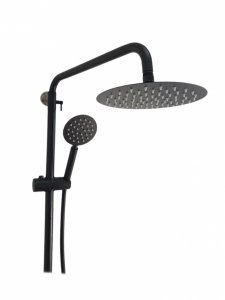 Coloana de dus MIXXUS SUS-003-J BLACK 20 cm baterie si para, monocomanda, furtun flexibil - Img 3