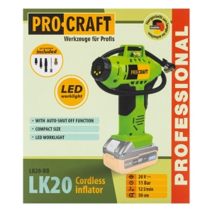 Compresor auto cu acumulator PROCRAFT LK20 , 12L/ min, 18 V, 3200 RPM - Img 7