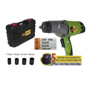 ES1650 pistol electric cheie cu impact PROCRAFT, produsul contine timbru verde 2.5 Ron - Img 1