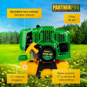 Motocoasa benzina PartnerPro PPA-56, 2T, 5.8 CP, 10000 rpm - Img 2