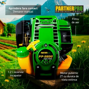 Motocoasa pe benzina PartnerPro PP5600 , 4 T, 5.6CP, 52CC - Img 2