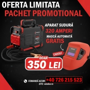 PACHET PROMO Aparat de sudura 320A + masca CADOU!