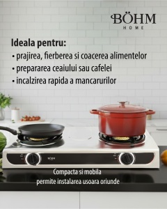Plită cu două arzătoare și aprindere electrică BÖHM BG-MG-002C Chrome - Img 10