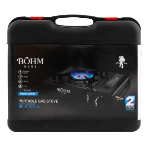 Plita cu un arzator pe gaz Camping BÖHM BG-K-001+L, GPL, 2.3 kW, Racord metalic extern pentru furtun de gaz - Img 8