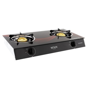Plită pe gaz din sticlă cu două arzătoare BÖHM BG-MB-002C , Sticlă securizată 6 m, 4.6 kWm