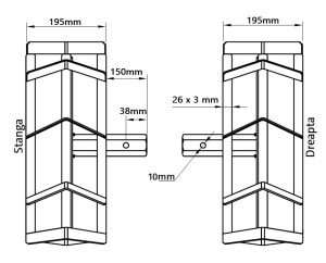 Set roti metalice 470x195 cu manicot, diametru ax 33mm, Elefant - Img 6