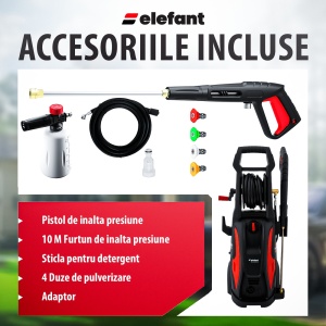 Aparat de spalat cu presiune ELEFANT E-110P-C, 2200W, 500l//h, 165 bar, lungime furtun 10 m - Img 5