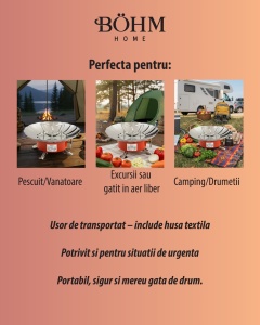 Arzător portabil rezistent la vânt BÖHM BG-K-203 Propan/butan - Img 8