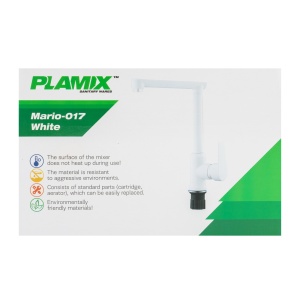 Baterie bucatarie din plastic PLAMIX Mario-017 White - Img 5