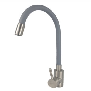 Baterie bucatarie MIXXUS SUS-011 REFL GRAY din otel inoxidabil, Monocomanda, Racorduri incluse - Img 2