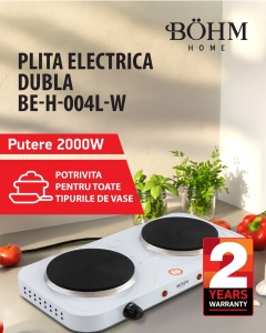 Plită electrică dublă BÖHM BE-H-004L-W Alb