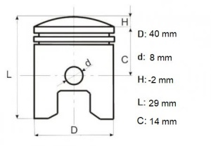 Set piston 4T GX35 40mm, Elefant - Img 3
