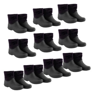 Cizme din PVC Femei Mov/Negru SET 10 PERECHI , Impermeabile, Antiderapante, Captuseala sintetica - Img 4