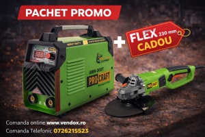 Invertor Sudura MMA Procraft AWH-300T, 300A ,4500W + Flex Polizor Unghiular Procraft PW 2550, 2 kW, 6500 rpm, Panza 230 mm, pornire lenta Maner 180 grade