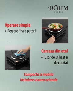 Plită electrică cu un ochi BÖHM BE-H-002F-B - Img 10