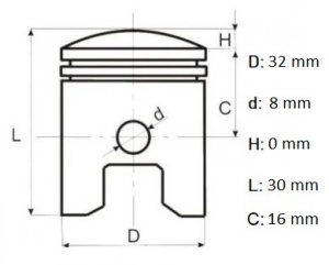 SET PISTON MS170, Elefant - Img 3