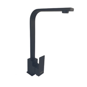 Baterie bucatarie MIXXUS KUB-011 BLACK din otel inoxidabil, Monocomanda, Racorduri incluse - Img 1