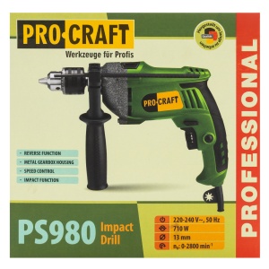 Bormasina cu percutie , ProCraft PS980 , 710w - Img 7
