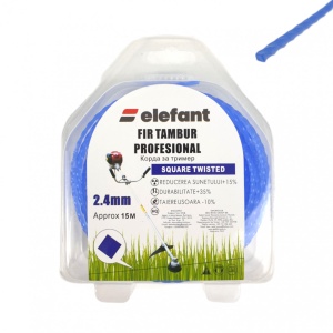 FIR TAMBUR (PATRAT TWISTED BLUE) 2.4mm x 15m, Elefant - Img 2