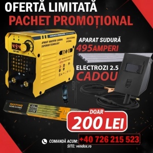 PACHET PROMO Aparat de sudura 495A + Electrozi 2.5 1kg