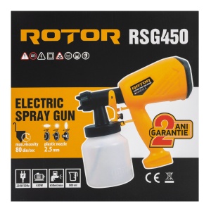 Pistol de vopsit ROTOR RSG450 , Putere 450W , Debit 650ml/min , - Img 2