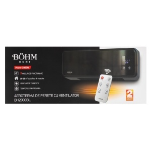 Aeroterma de perete cu display si telecomanda BÖHM BH2000BL, 20–25 m², 1000W-2000W - Img 7