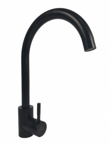 Baterie bucatarie MIXXUS SUS-011 BLACK din otel inoxidabil, Monocomanda, Racorduri incluse - Img 1