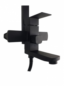 Coloana de dus Mixxus KUB-009-J NEGRU, 120 cm baterie si para, monocomanda, furtun flexibil - Img 2