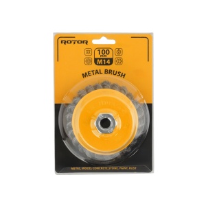Perie de sarma tip cupa cu noduri rasucite ROTOR 100mm M14 - Img 2
