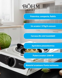 Plită cu un arzător și aprindere electrică BÖHM BG-MG-001C - Img 4