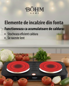 Plită electrică dublă BÖHM BE-H-004L-B negru - Img 7