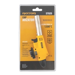 ST920 Cap arzator camping pe gaz ROTOR 1300 °C, Aprindere electronica/ piezo - Img 2