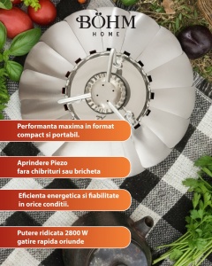 Arzător portabil rezistent la vânt BÖHM BG-K-203 Propan/butan - Img 6