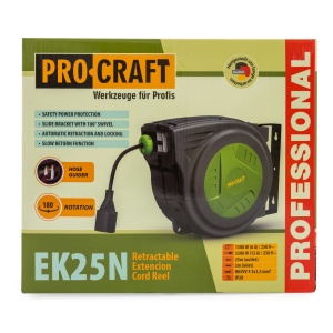 EK25N Cablu prelungitor cu tambur automat 25 metri PROCRAFT - Img 3