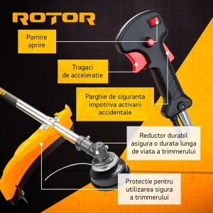 Motocoasa pe benzina R5500 ROTOR 4.7 CP , 5500 Watti - Img 4