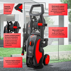 Aparat de spalat cu presiune ELEFANT E-90P-D, 1600 W, 480l/h, 90bar, lungime furtun 5 m - Img 2