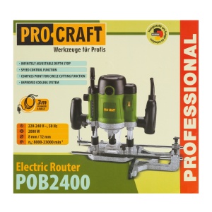 Freza PROCRAFT POB-2400 , 2000W, 23000 RPM, Set 12 freze pentru lemn - Img 3