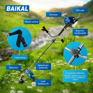 Motocoasa pe benzina BAIKAL BK5500, 4.7CP, 2T, 10000rpm - Img 3
