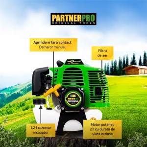 Motocoasa pe benzina PARTNER PRO DX52E 5.5 CP , 2T , 9000 rpm - Img 2
