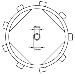 Set roti metalice 300x135 cu manicot, 23 de axe, Elefant - Img 6