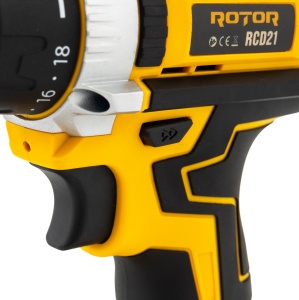 Trusa autofiletanta pe acumulator 21V ROTOR RCD21 + biti, 1350 RPM, Brushless - Img 7