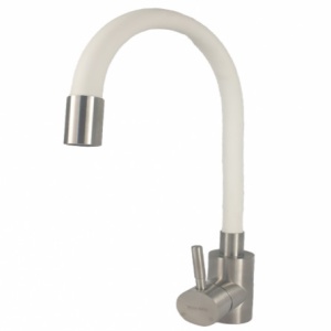 Baterie bucatarie MIXXUS SUS-011 REFL WHITE din otel inoxidabil, Monocomanda, Racorduri incluse - Img 2
