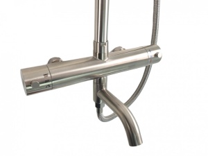 Coloana de dus Mixxus TMO-009-J, 120 cm baterie si para, monocomanda, furtun flexibil - Img 2