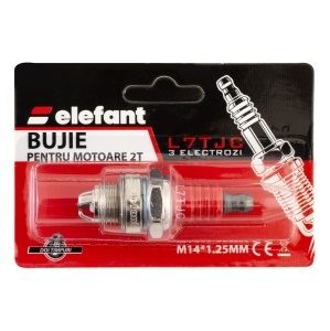 L7TJC Bujie pentru motoare 2T, 3 electrozi, M14*1.25MM, Elefant - Img 2
