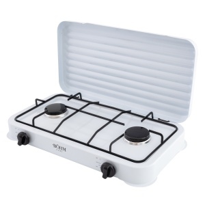 Plita cu doua arzatoare pe gaz si aprindere electrica BÖHM BG-M-002-W, 4.4 kW - Img 3